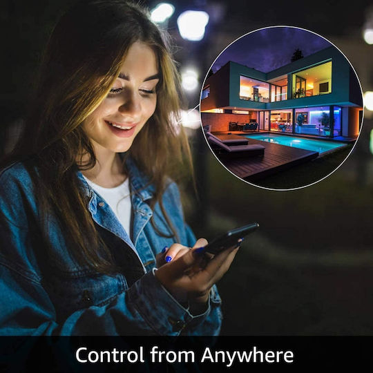 GlobalExpress Smart Ταινία LED RiXME Wi-Fi USB 5V RGB Φως 5m Τύπου SMD5050 με Τροφοδοτικό & WiFi Controller