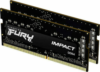 Kingston Fury Impact 32GB DDR4 RAM mit 2 Modulen (2x16GB) und Geschwindigkeit 2666 für Laptop