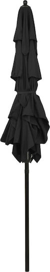 Profesională Umbrelă Rotundă Din aluminiu Negru Φ2m 313850