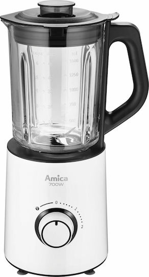 Amica BTM3011 Μπλέντερ με Γυάλινη Κανάτα 1.5 lt 700W Λευκό