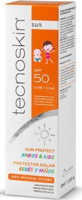 Tecnoskin Sun Protect SPF50 Wasserdichtes Kleinkind Sonnenschutzmittel Emulsion für Gesicht & Körper 50ml