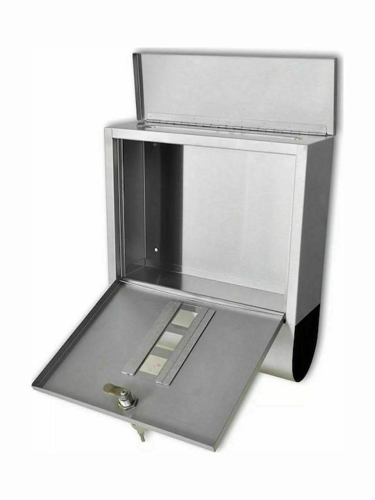 vidaXL Outdoor Mailbox Inox in Silver Color 31x10.5x33.5cm