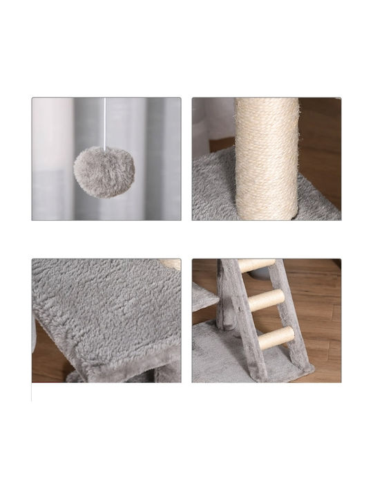 Pawhut Scratching Post Cat Trees Gray 3 levels 50x40x120cm