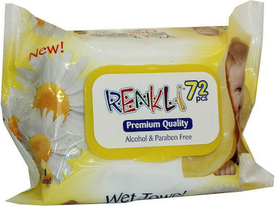 Renkly Baby Wipes without Parabens with Chamomile 72pcs