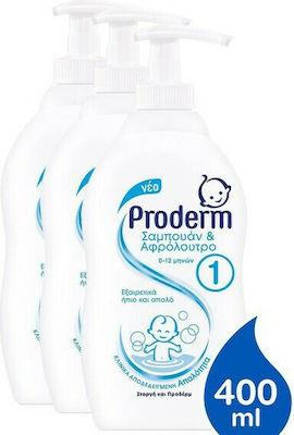 Proderm Σαμπουάν & Αφρόλουτρο No 1 mit Kamille 1200ml mit Pumpe & 2x400ml Geschenk