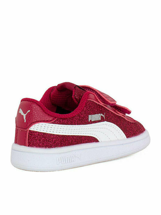 Smash V2 Glitz Glam V Παιδικά Sneakers με Σκρατς Κόκκινα