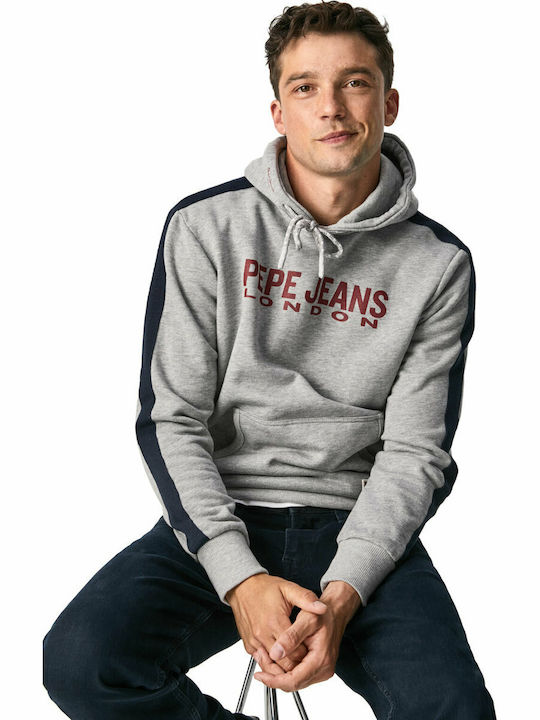 Andre Sweatshirt with Hood Grey Marl