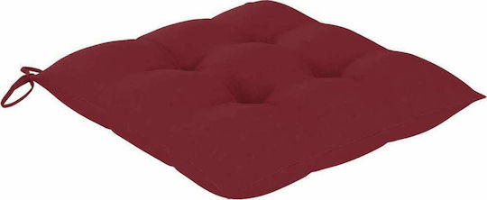 Градински стол Дървени Тик / Бордо с възглавница 3бр 55x60x89см