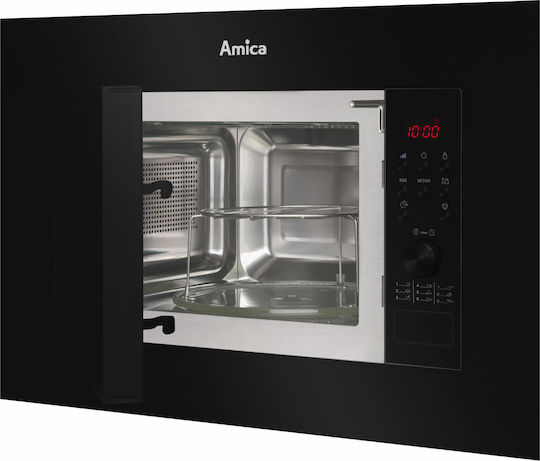 Amica AMGB20E2GB Εντοιχιζόμενος Φούρνος Μικροκυμάτων με Grill 20lt Μαύρος