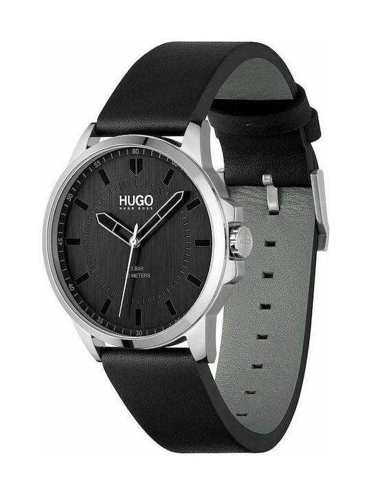 Hugo Boss First Watch Battery with Black Leather Strap