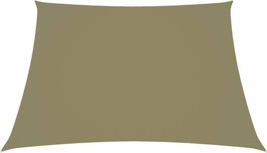 vidaXL Квадрат Shade Sail Бежов С парчета & с PU покритие 5x5m