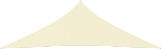 vidaXL Triangle Shade Sail Ecru With Hoop & with PU Coating 3.5x3.5x4.9m made of Oxford fabric