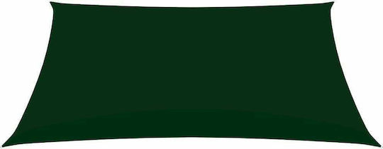 vidaXL Rectangular Shade Sail Green With Hoop & with PU Coating 3.5x5m Rectangle made of Oxford fabric