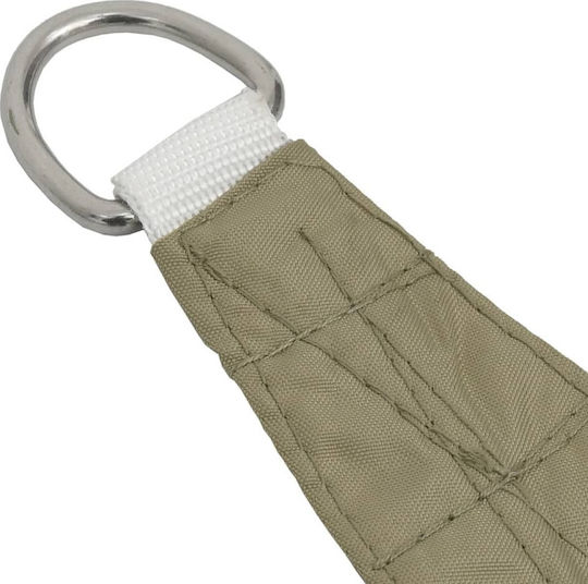 vidaXL Dreieck Sonnensegel Beige Mit Hoop & mit PU-Beschichtung 5x5x6m hergestellt aus Oxford-Gewebe