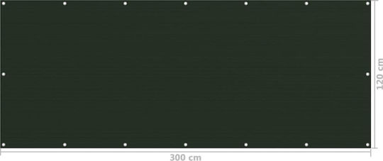 vidaXL Rechteckiger Veranda-Teiler Schattengewebe Grün in Einweg-Tischdecken mit Hoop 1,2x3m aus HDPE