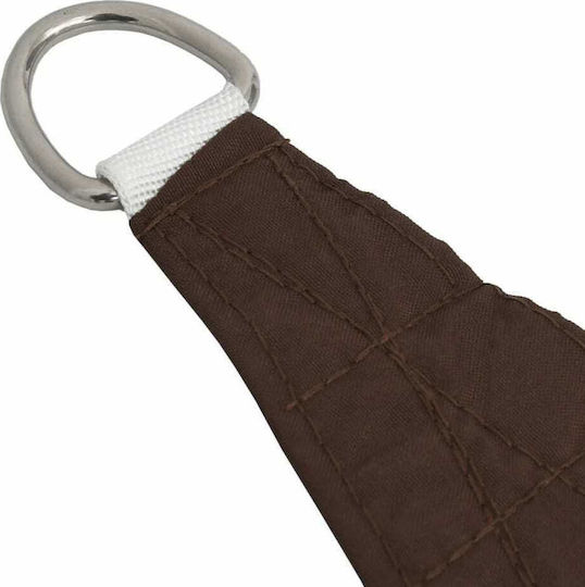 vidaXL Dreieck Sonnensegel Braun Mit Hoop & mit PU-Beschichtung 4x5x6.4m hergestellt aus Oxford-Gewebe