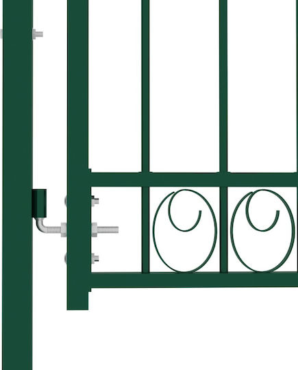 vidaXL Poartă de Gard din Metal cu Garduri în Culoarea Verde 1.0x1.0m