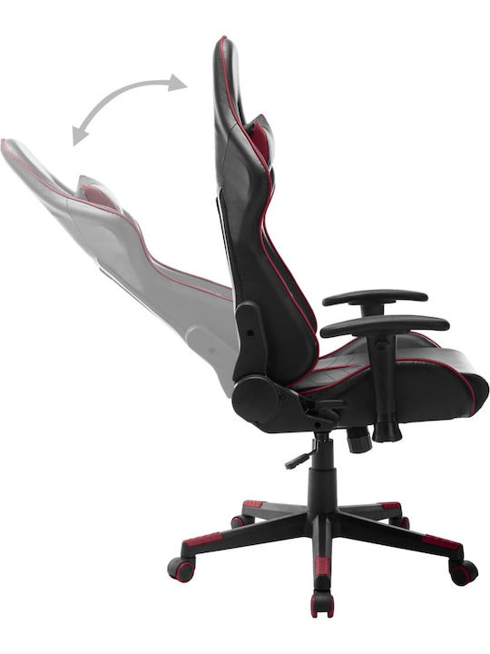 vidaXL 20509 Καρέκλα Gaming Δερματίνης με Ρυθμιζόμενα Μπράτσα Μαύρο/Μπορντό