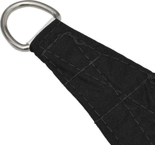 vidaXL Triangle Shade Sail Black With Hoop & with PU Coating 4.5m made of Oxford fabric
