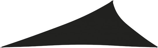 vidaXL Triangle Shade Sail Black With Hoop & with PU Coating 4x5x6.4m made of Oxford fabric