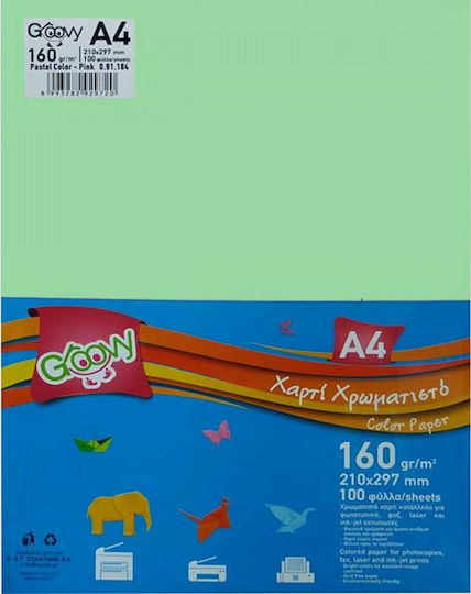 Groovy Χαρτί Εκτύπωσης A4 160gr/m² 100 φύλλα Παστέλ Λαχανί