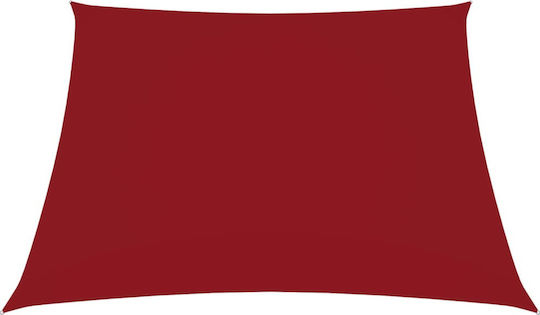 vidaXL Platz Sonnensegel Rot Mit Hoop & mit PU-Beschichtung 3.6x3.6m Quadratisch, aus Oxford-Gewebe