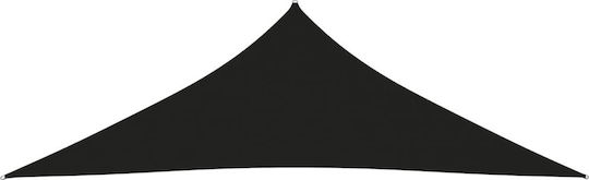 vidaXL Triangle Shade Sail Black With Hoop & with PU Coating 3.5x3.5x4.9m made of Oxford fabric