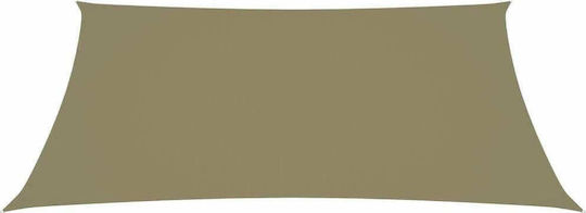 vidaXL Rectangular Shade Sail Beige With Hoop & with PU Coating 2x3.5m