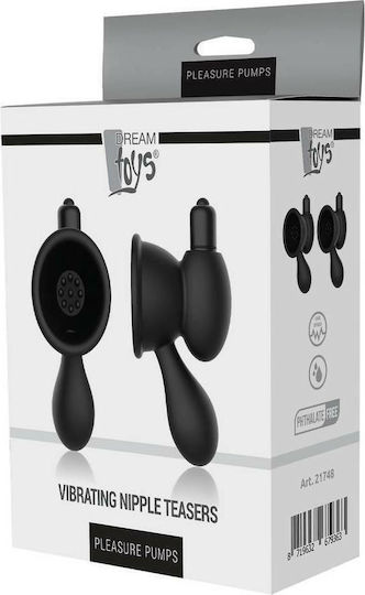 Dream Toys Pleasure Pumps Vibrating Nipple Sauger Brustwarzen mit Vibration Black 2Stück