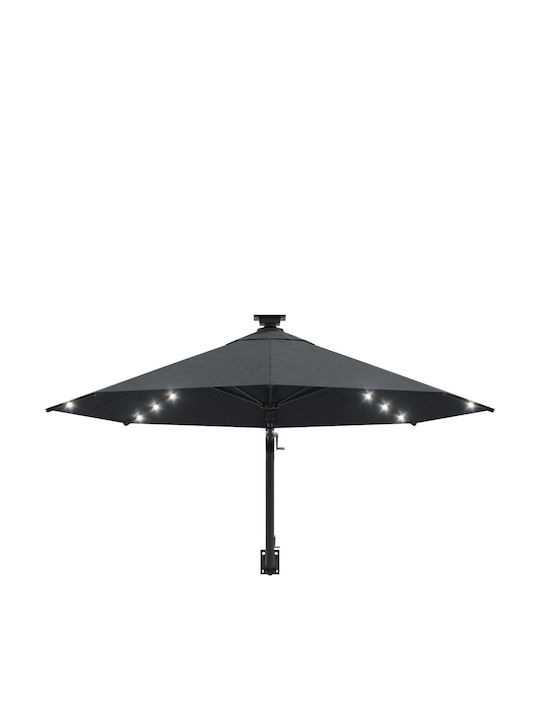 Umbrelă De Perete Rotundă Metalică Antracit Φ3xÎ1.31m