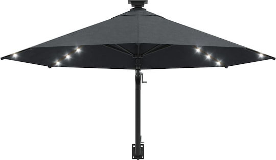Wandmontierter Rundschreiben Metall Garten- und Terrassen-Sonnenschirm Anthrazit F3xH1.31m