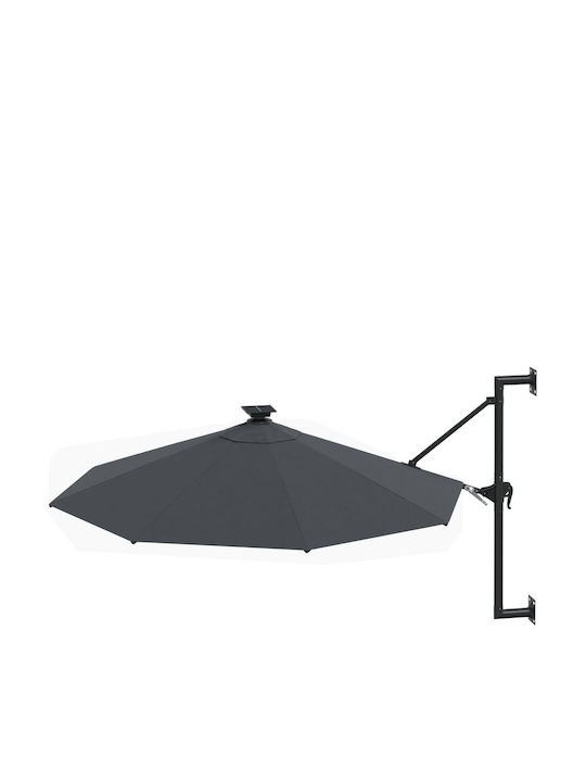 Umbrelă De Perete Rotundă Metalică Antracit Φ3xÎ1.31m
