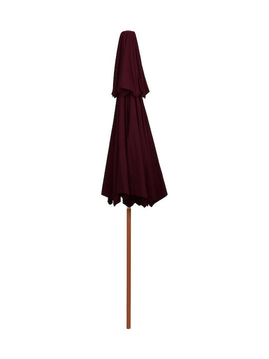 Umbrelă Rotundă Din Lemn Burgundy Φ2.7m