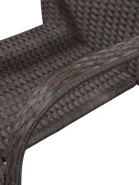 Outdoor-Stuhl Rattan Coffee 4Stück 55.5x53.5x95εκ.