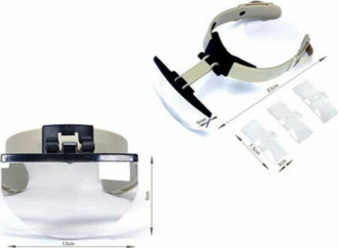 Safety Glasses with Magnification with Gray Lenses Tinted and LED Light 1pcs