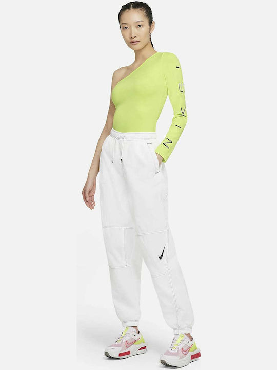 Damen Bluse mit einem Schulter Light Lemon Twist/Black