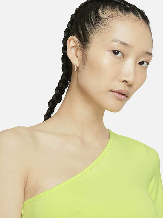 Damen Bluse mit einem Schulter Light Lemon Twist/Black