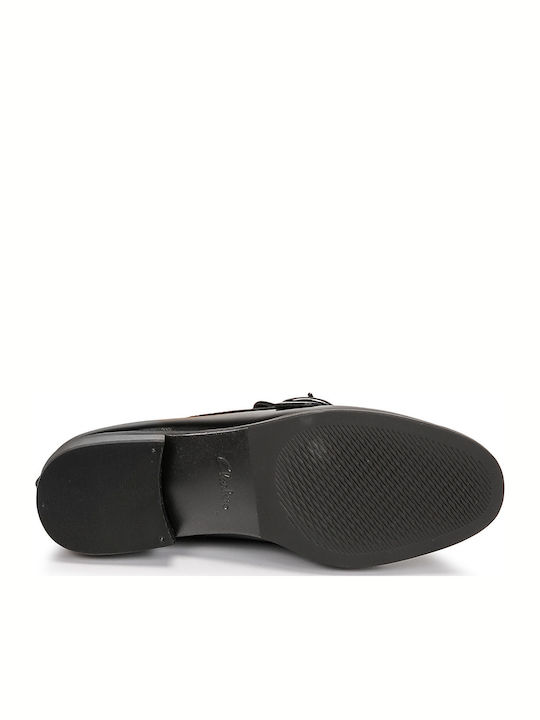 Ria Step Δερμάτινα Γυναικεία Loafers σε Μαύρο Χρώμα