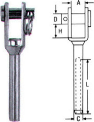 Schiffschlüssel Edelstahl Ende Presse M8316MT A4 5mm 1Stück