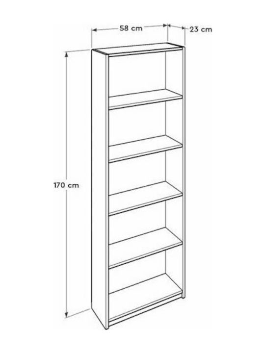 Βιβλιοθήκη Max Κίτρινο 58x23x170εκ.