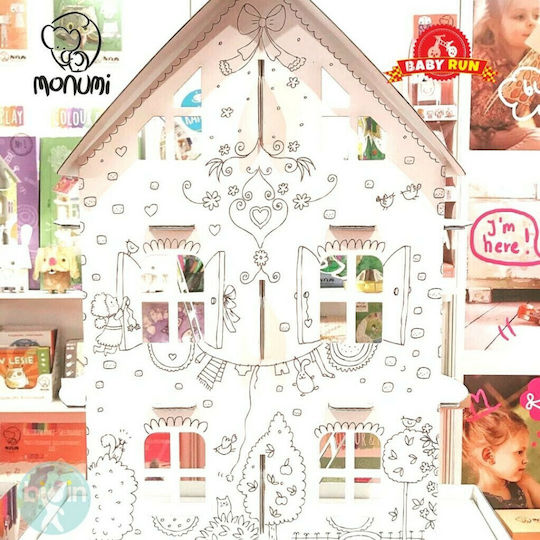 Monumi Painting House XL Spring House from 3D White Painting Cardboard