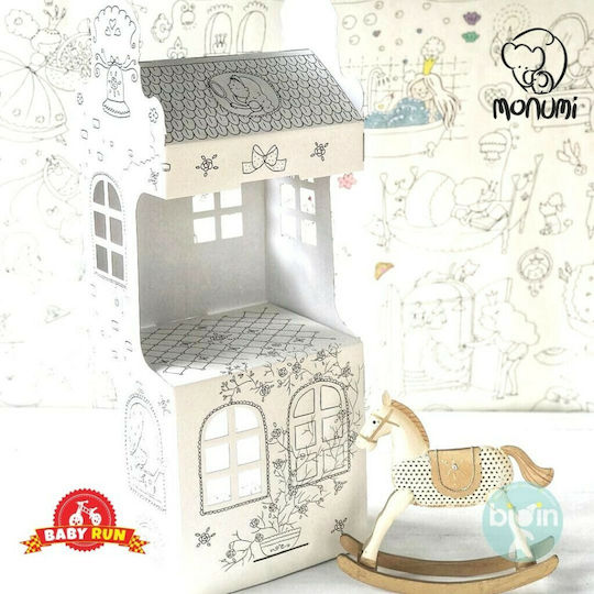 Monumi Боядисване Къщичка Двуетажна Sweet Street от 3D Бял Картон за Рисуване