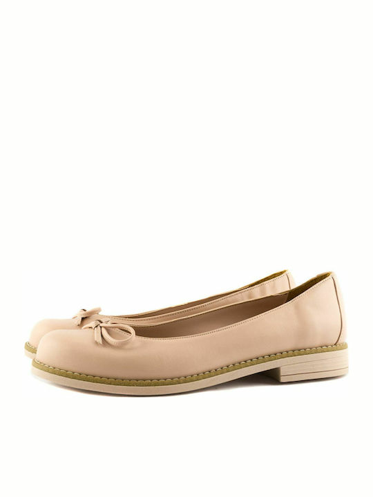 61-1 Lederne Damen Ballerinas Nude