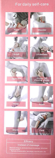 Strong Vibration NO 150-10 Pink Gray Role de masaj pentru cap, picioare, corp & mâini cu vibrație Roz