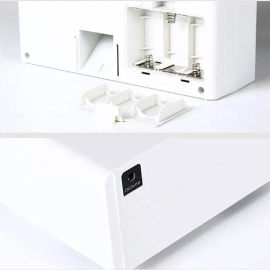 PetWant F4-LCD Automat Hranitoare din Plastic ABS pentru Câine & Pisică 2.3lt 40cm în Culoare Alb