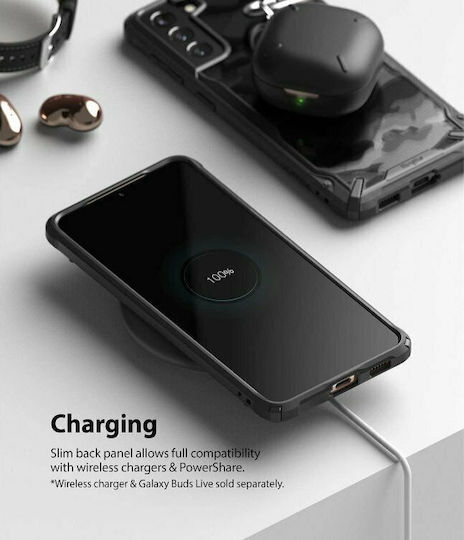 Ringke Fusion X Back Cover Πλαστικό Camo Black (Galaxy S21+ 5G)