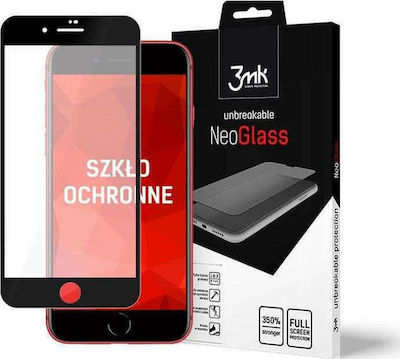 3MK NeoGlass Sticlă călită Negru (iPhone SE 2022 / 2020 / 8 / 7)