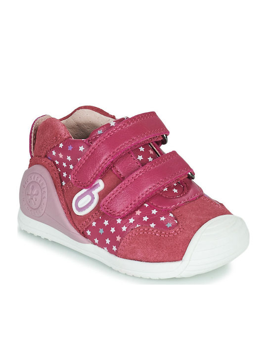 Biomecanics Kinder-Sneaker Hoch Biogateo Anatomisch mit Klettverschluss Rosa