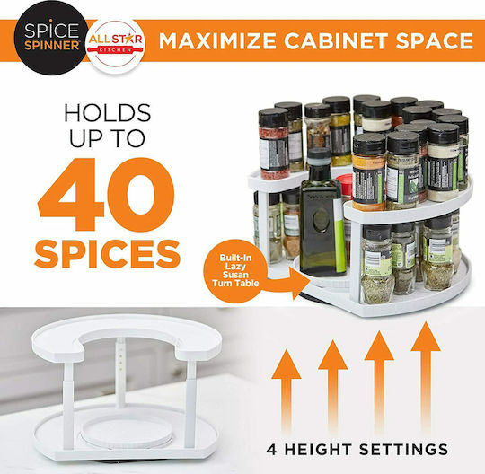 Spice Spinner Повъртащи се органайзери за подправки Пластмасови Бели