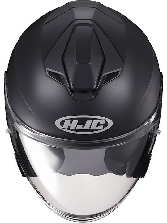 HJC i30 Baras Solid Jet Helmet with Sun Visor Semi Flat Μαύρο KR5185